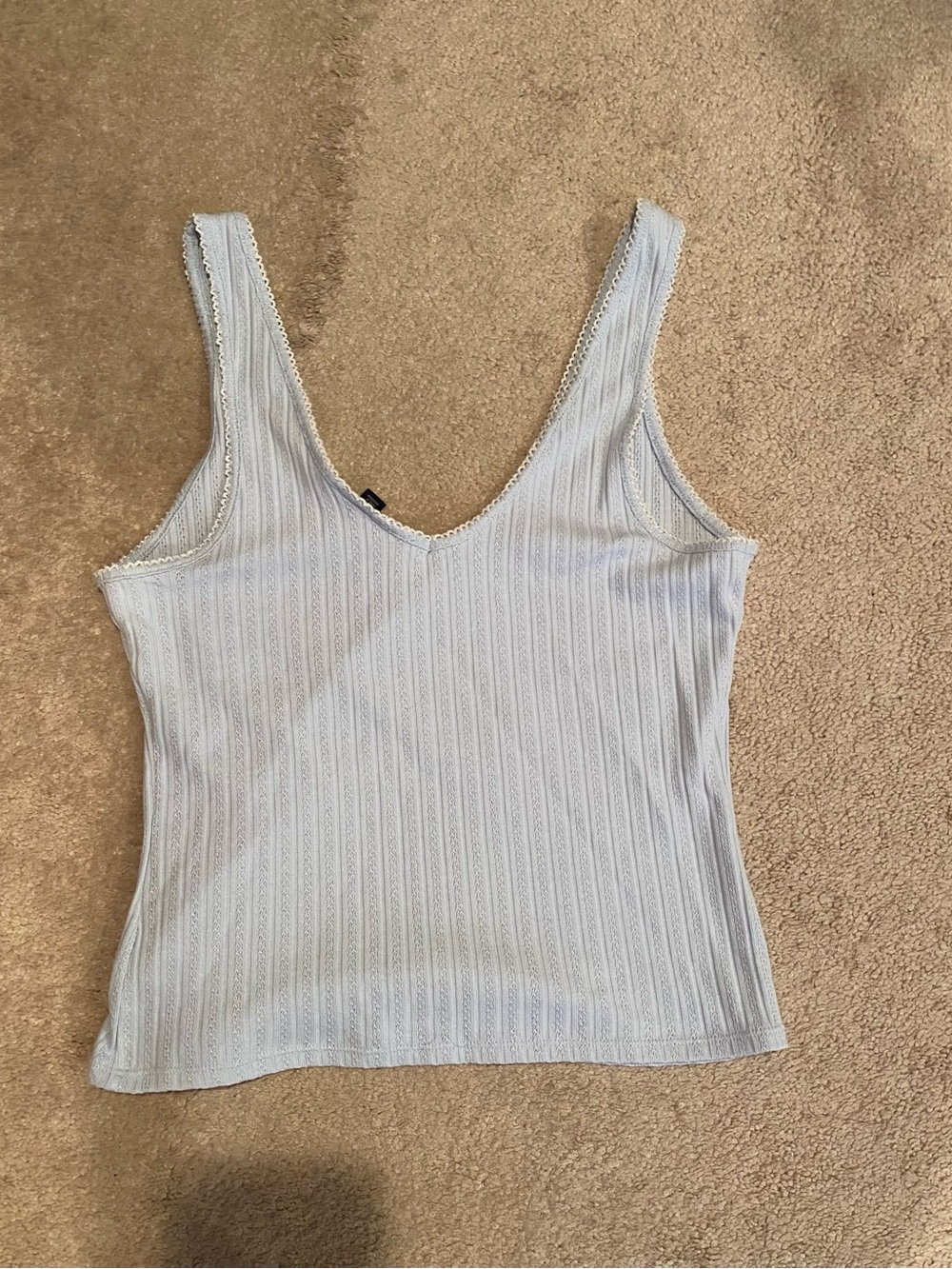 Universal Thread Light Blue Ribbed V-Neck Tank - Picture 2 of 3
